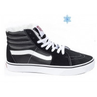 Зимние кеды  Vans Old School черно-белые
