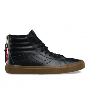 Кожаные кеды Vans SK8-Hi Reissue Zip (Hiking) черные 