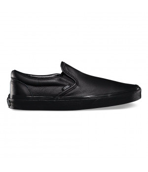 Кожаные слипоны Vans Classic Slip-On черные моно