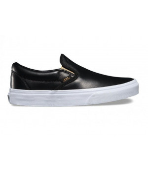 Кожаные слипоны Vans Classic Slip-On (Metallic Gore) черные